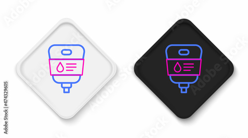 Line IV bag icon isolated on white background. Blood bag. Donate blood concept. The concept of treatment and therapy, chemotherapy. Colorful outline concept. Vector