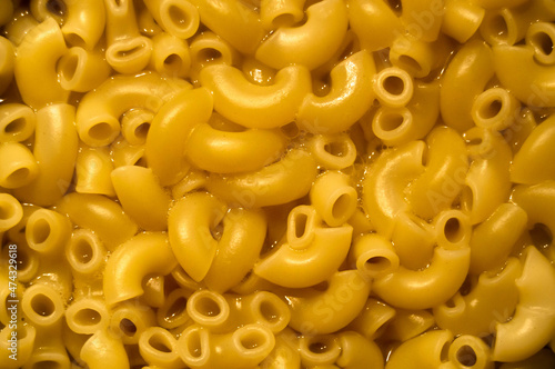 Boiled pasta. Food, background, dish, yellow, pasta