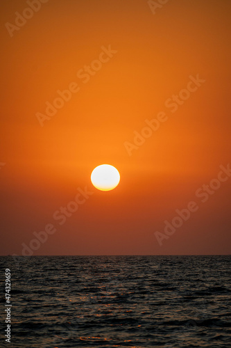 The Beautiful Sunset in the sea, Karachi, Pakistan. 