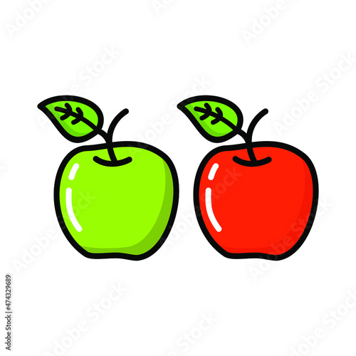 Wallpaper Mural vector apple on white background Torontodigital.ca