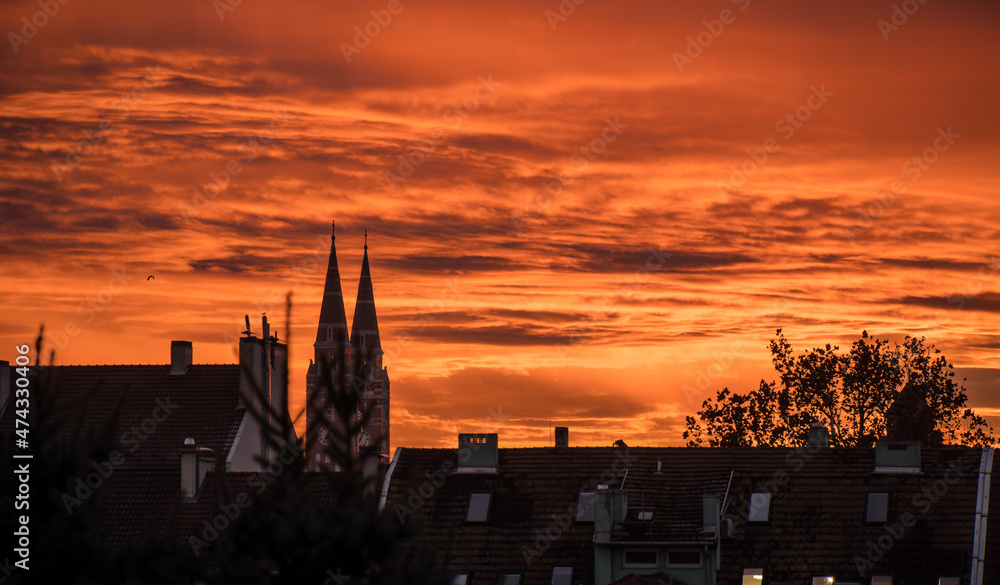 Sunset in Szeged, Hungary