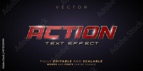 Editable text effect - Action 3d effect text style concept