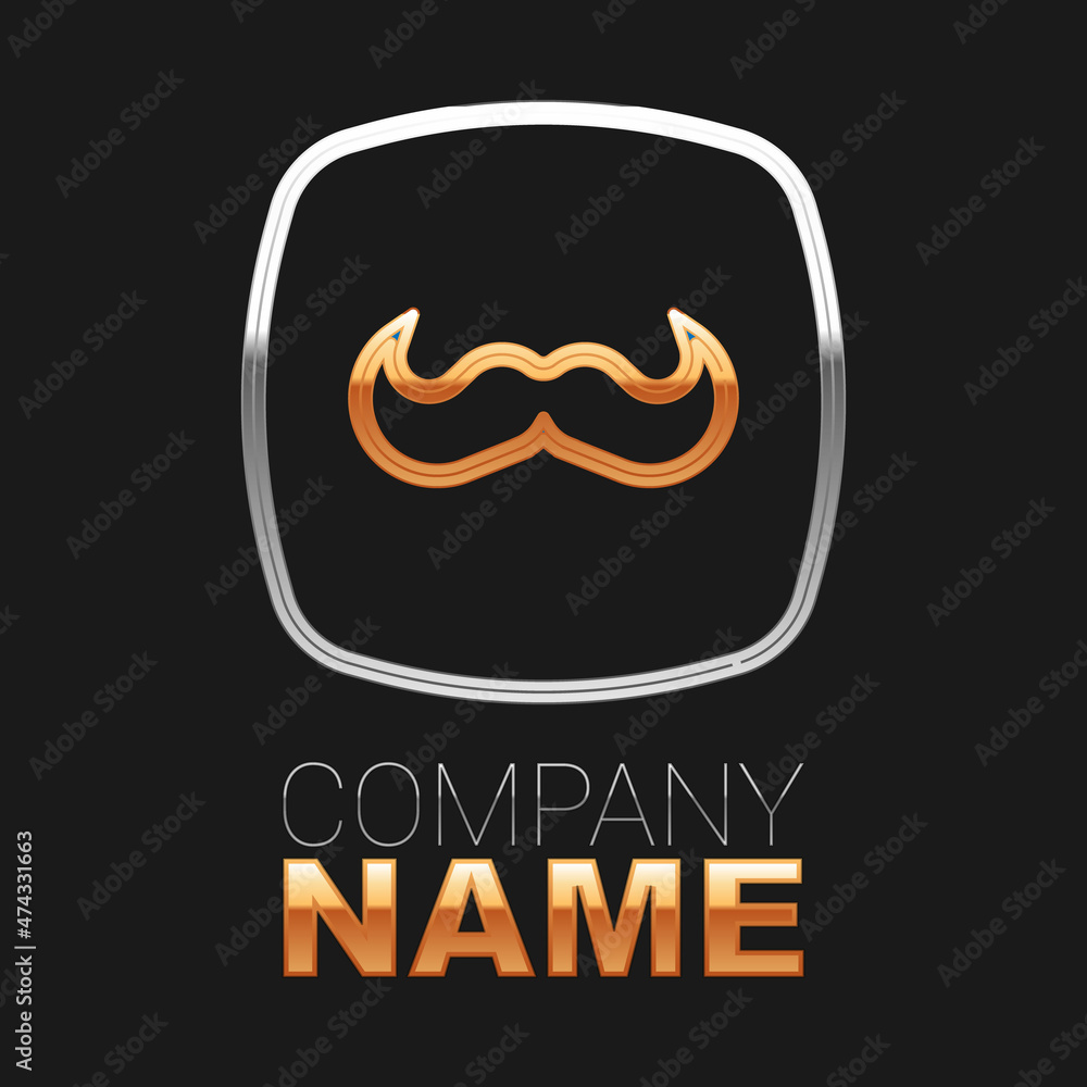 Line Mustache icon isolated on black background. Barbershop symbol. Facial hair style. Colorful outline concept. Vector Line Mustache icon isolated on black background. Barbershop symbol. Facial hair style. Colorful outline concept. Vector