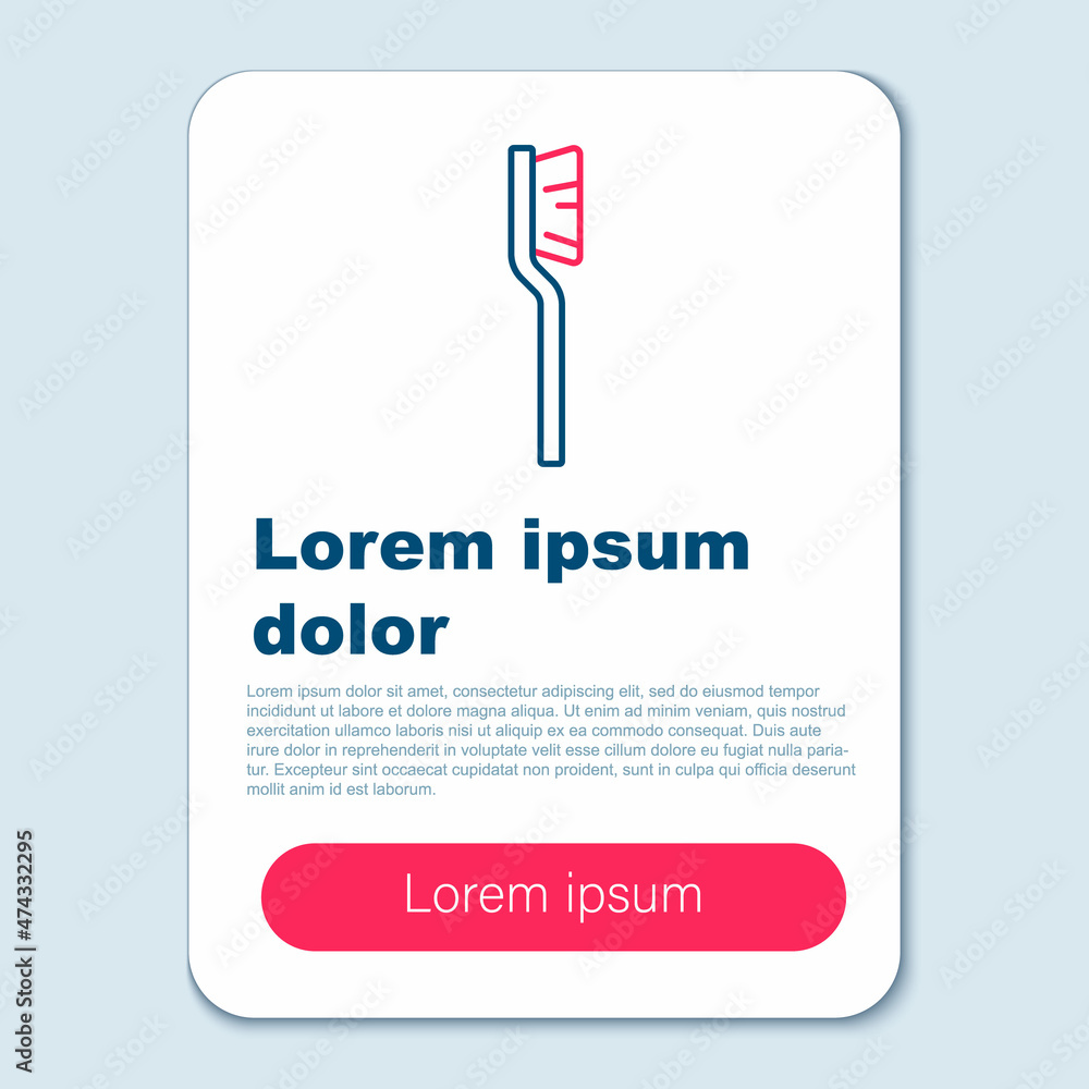 Fototapeta premium Line Toothbrush icon isolated on grey background. Colorful outline concept. Vector