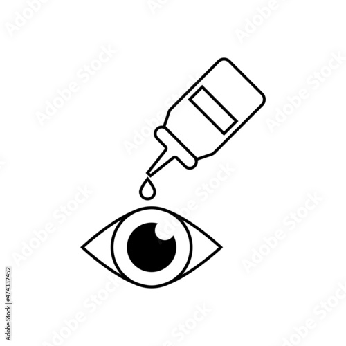 eye drops icon, dropper vector, care illustration