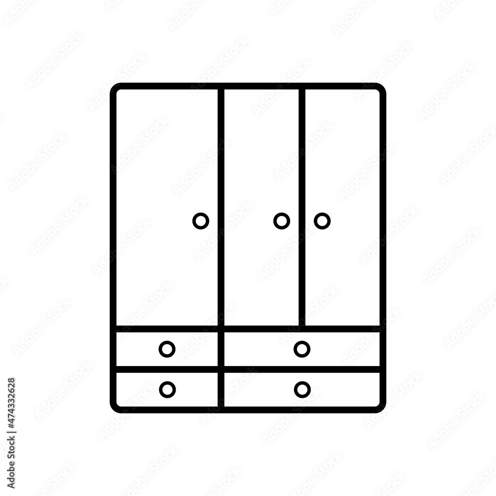 wardrobe icon, home vector, furniture illustration wardrobe icon, home vector, furniture illustration