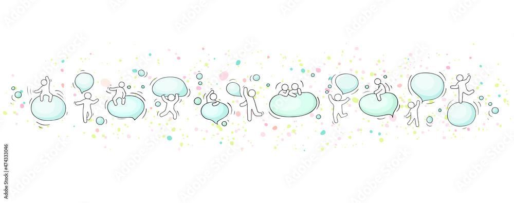 people with speech bubbles. people with speech bubbles.