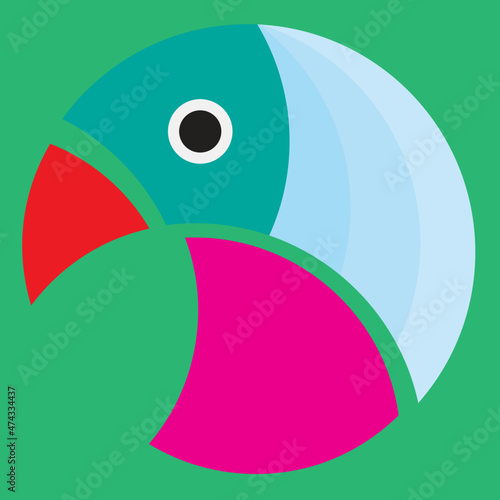 Parrot design by using simple shapes