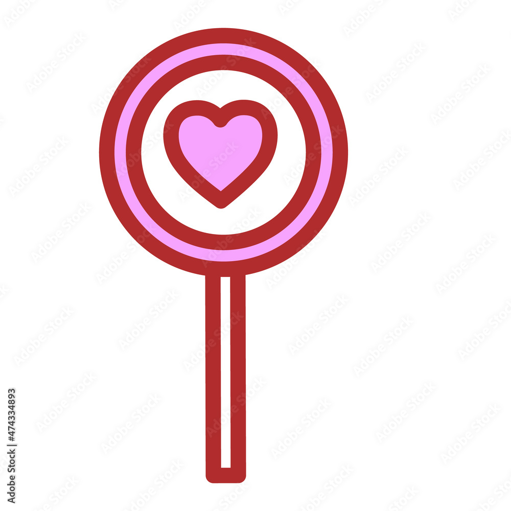 Lollipop with heart. Valentines day icon. Vector illustration Lollipop with heart. Valentines day icon. Vector illustration