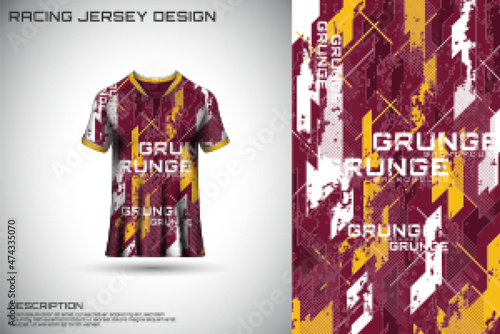 Front racing shirt design. Sports design for racing, cycling, jersey game vector.
