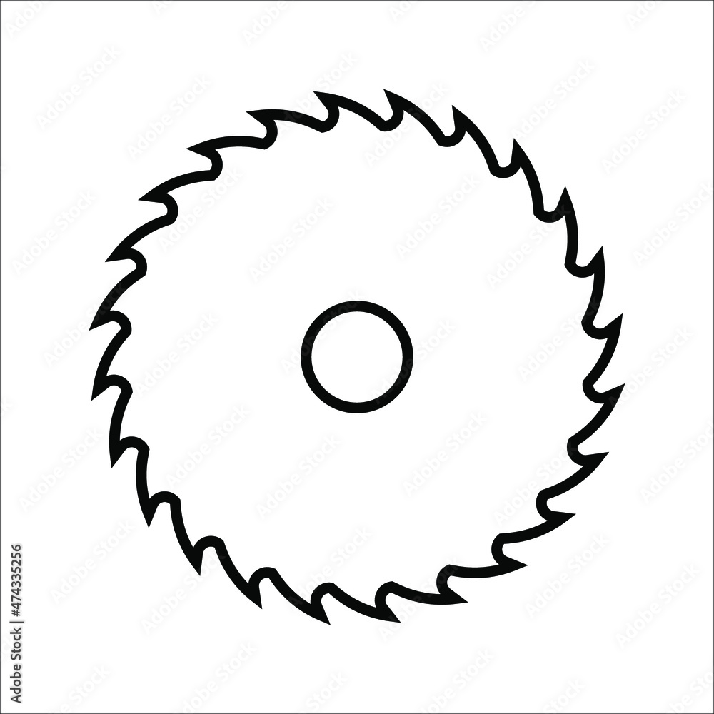 circular saw icon on white background. From Working tools, Construction ...