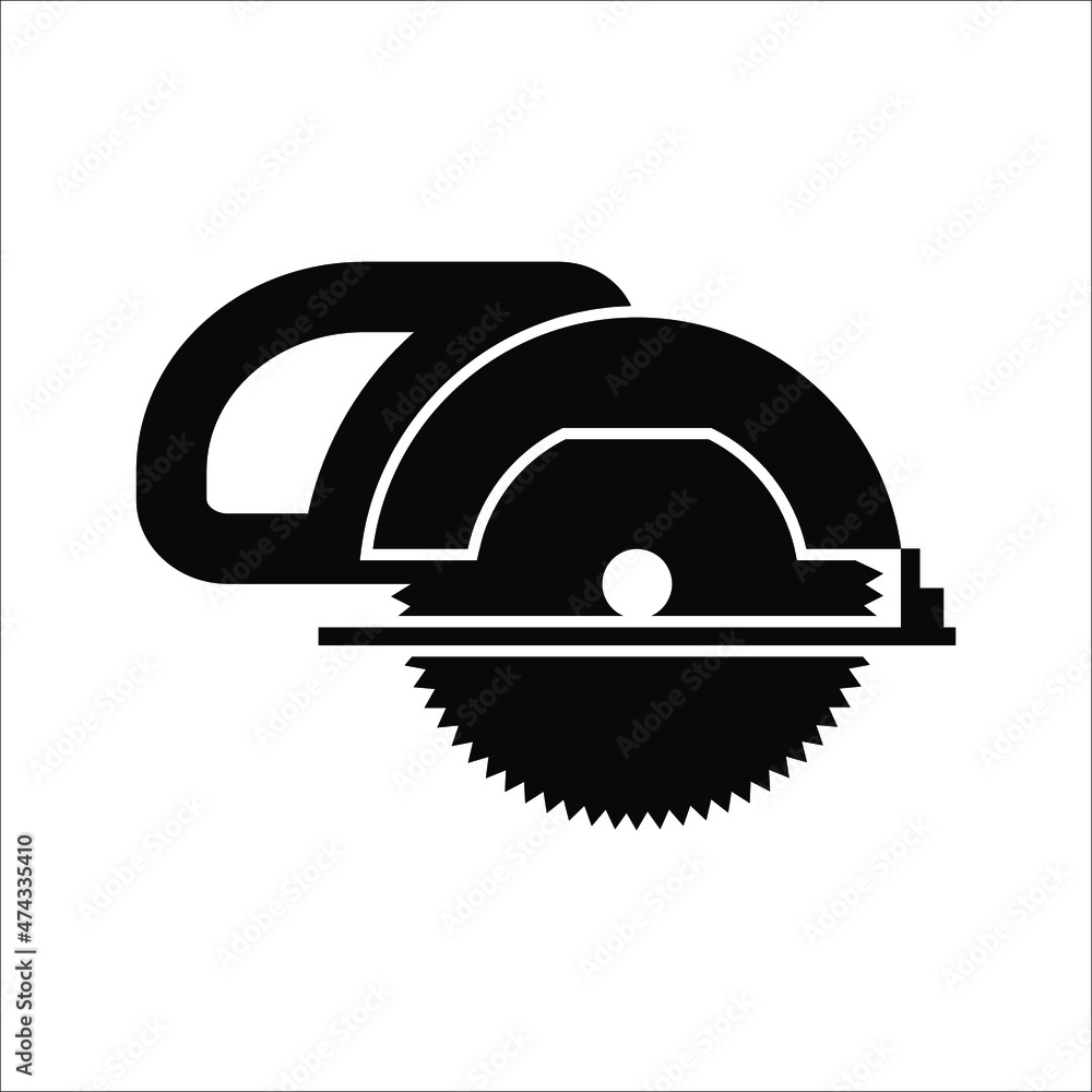 circular saw icon on white background. From Working tools, Construction ...