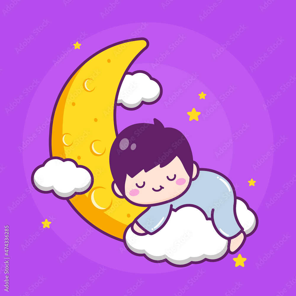 cute boy sleeping in the moon cute boy sleeping in the moon