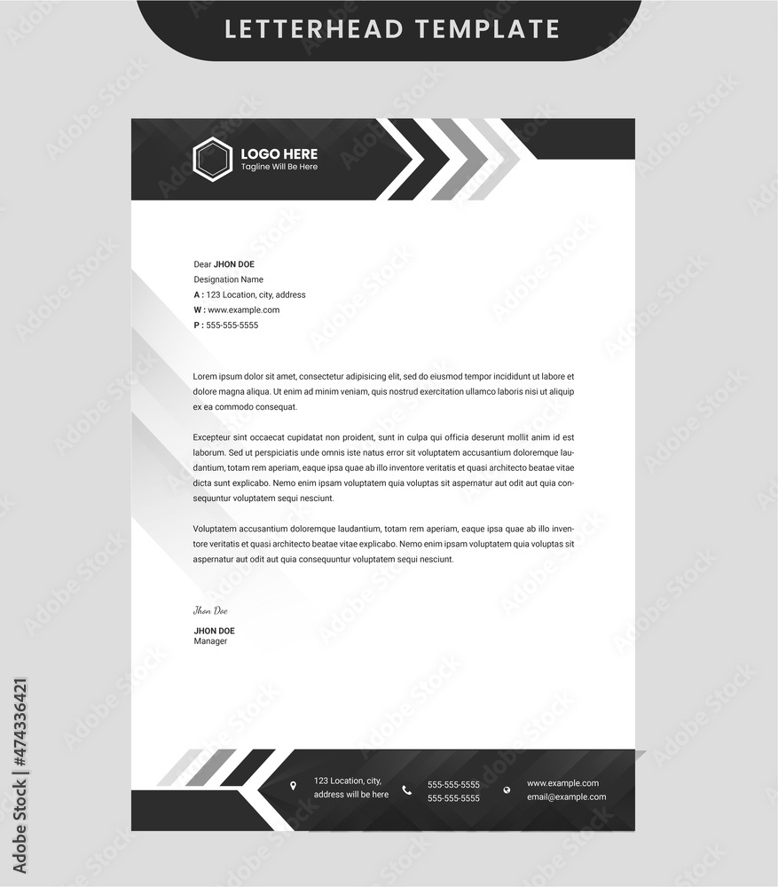 Obraz premium Business corporate letterhead template, Professional creative letterhead design, Vector
