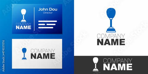 Logotype Punching bag icon isolated on white background. Logo design template element. Vector