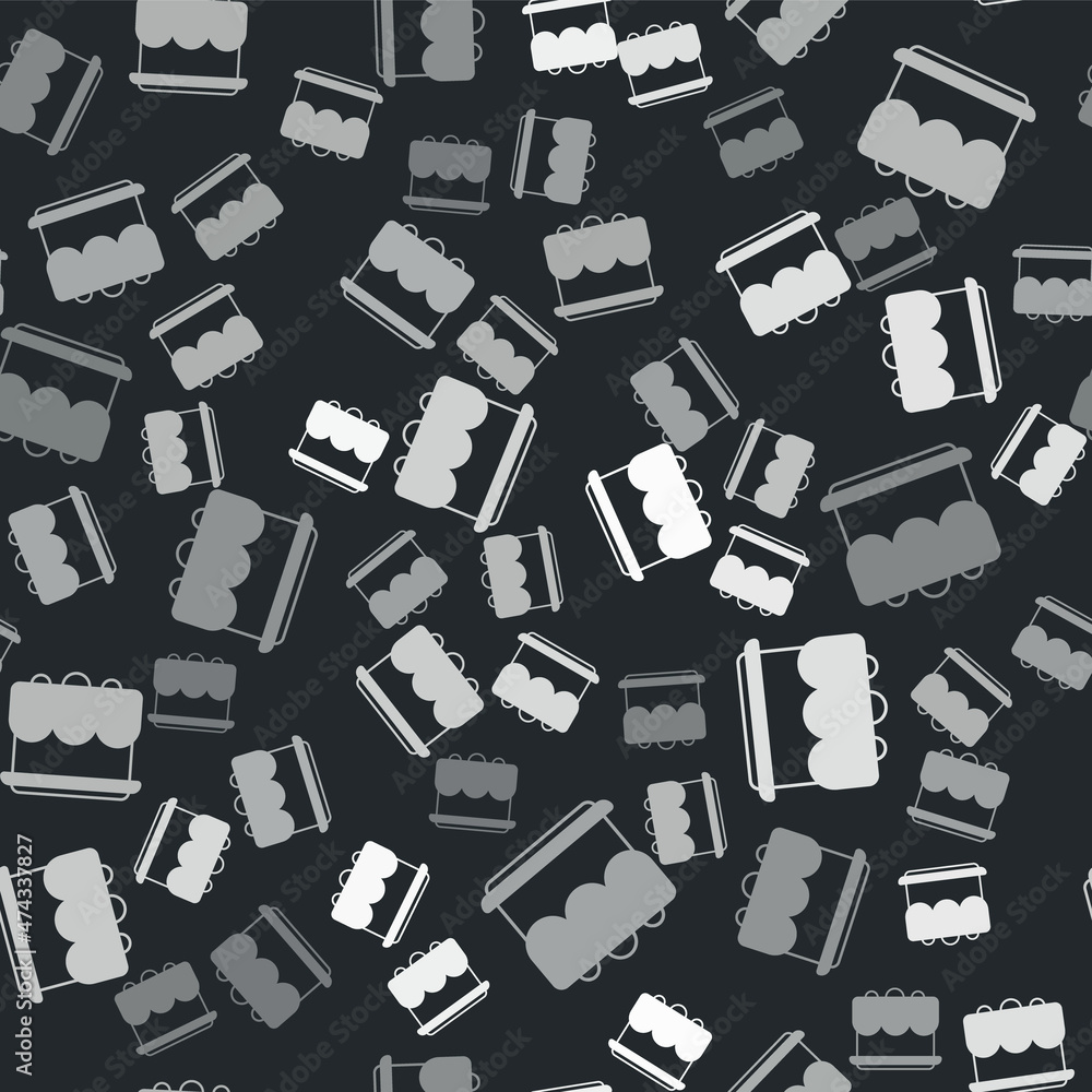 Grey Cake icon isolated seamless pattern on black background. Happy Birthday. Vector Grey Cake icon isolated seamless pattern on black background. Happy Birthday. Vector