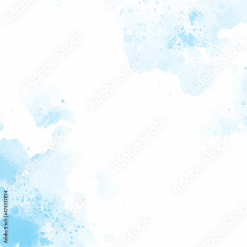 blue colorful watercolor splash frame