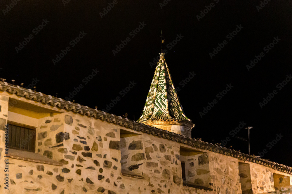 Christmas lighting in the town of Guadalupe in the province of Caceres, Spain