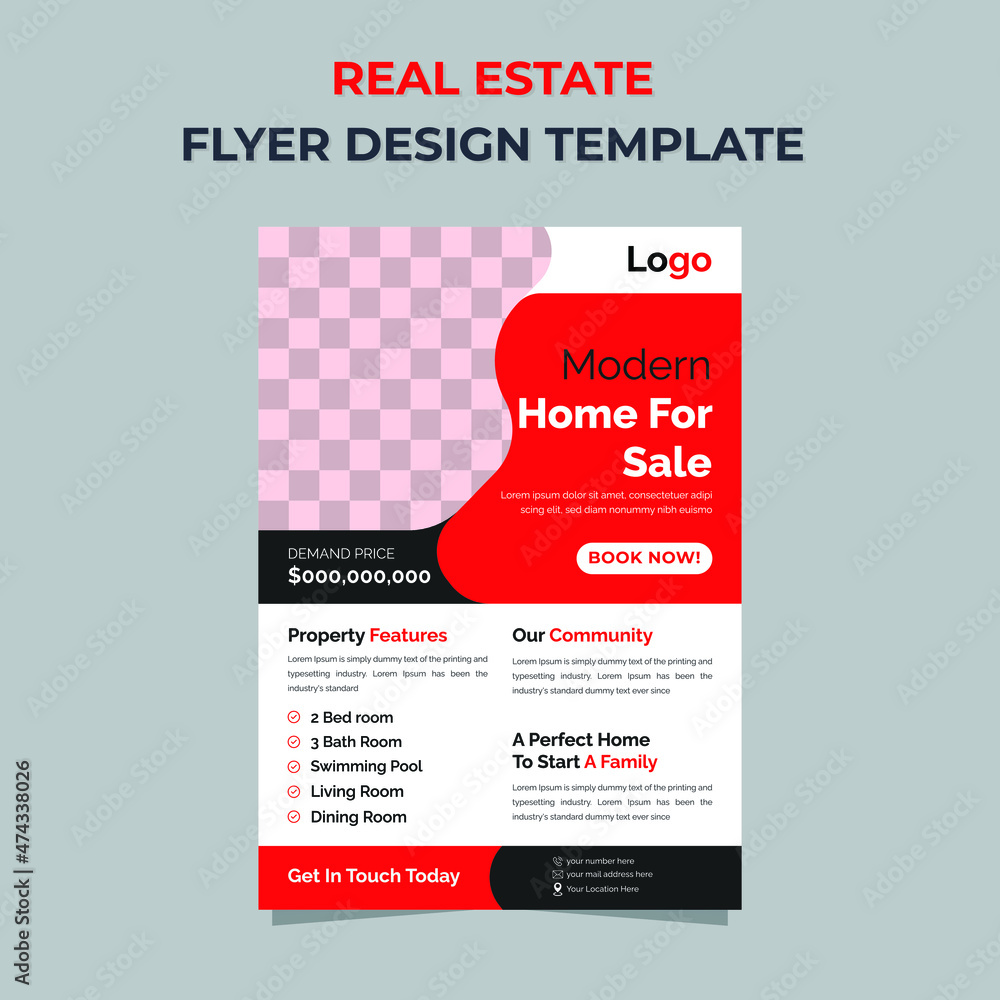 Fototapeta premium Modern Real Estate Flyer Template
