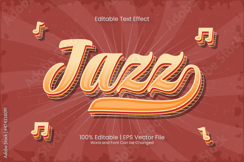 Canvas Print Editable text effect - Jazz Music vintage retro style