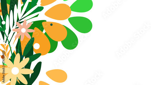Trendy abstract artistic template with floral and geometric elements. Suitable for social media posts, mobile apps, banner designs, and online advertisements. Color Trends