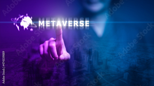  Metaverse Virtual Technology. Worldwide Business. Megatrends on Internet for Telecommunication, Finance, and Internet of Things photo