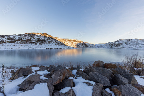 Wallpaper Mural Estuary of the Arctic Ocean on a catwalk with stone snow in the foreground. Teriberka village, Murmansk region, Russia. Torontodigital.ca