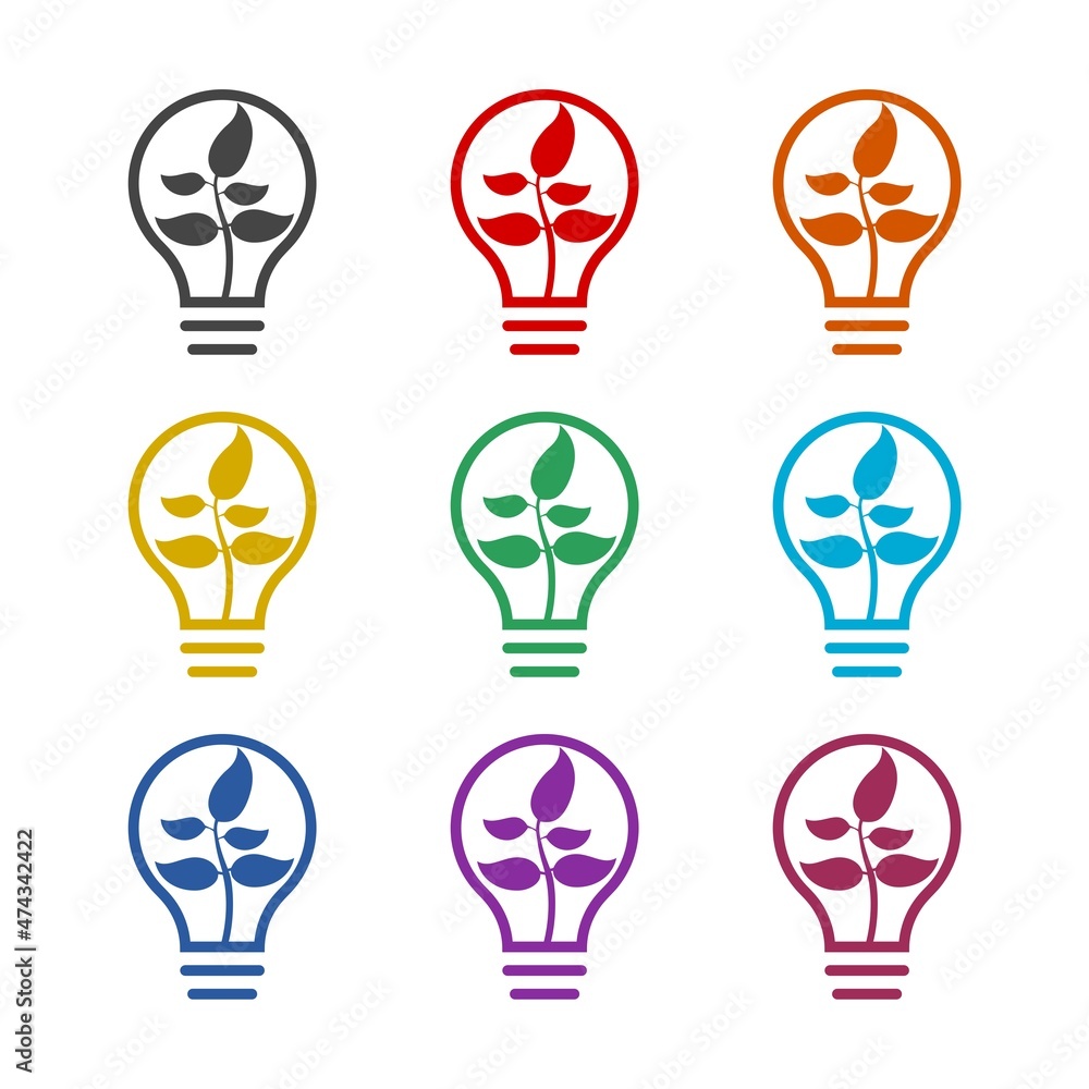 Bulb with sprout inside icon isolated on white background Bulb with sprout inside icon isolated on white background