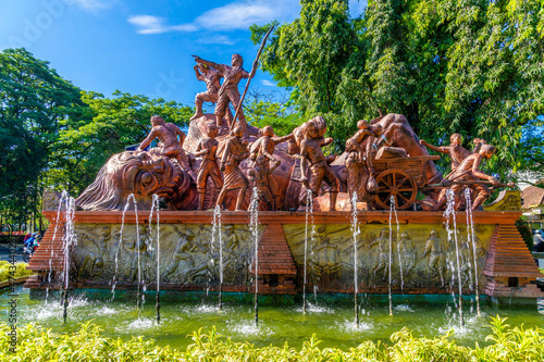 Heroes of the freedom monument (Monumen Juang 45), is an icon and landmark of Malang City, it is drawing how people kill the giant demon (buto ijo) photo