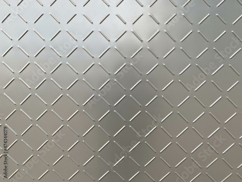 Diamond plate texture, background iron sheets with grooved notches, exterior floor covering in metal with engraved print, pattern