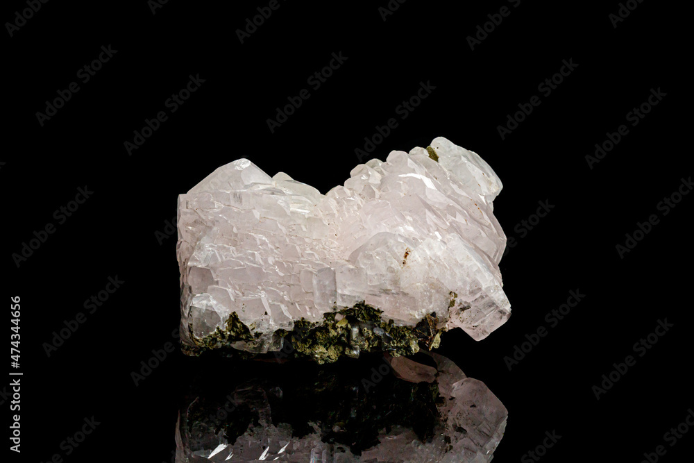 macro mineral stone calcite black background