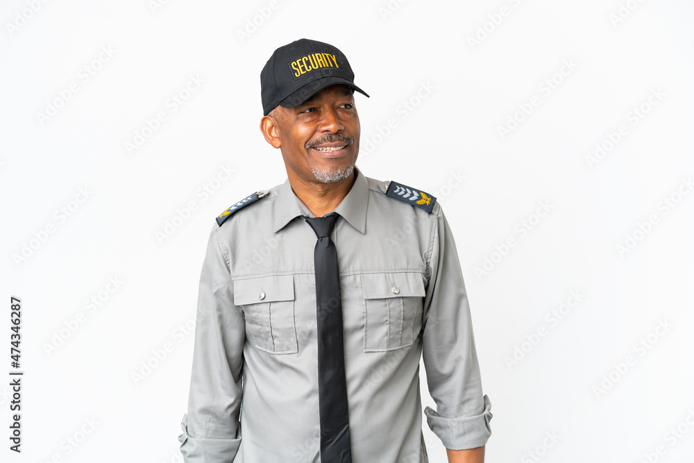 Senior staff man isolated on white background looking side Senior staff man isolated on white background looking side