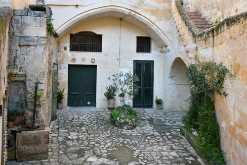 Fototapeta Naklejka Na Ścianę i Meble -  Old houses in Matera, an ancient town in the Basilicata region in Italy.