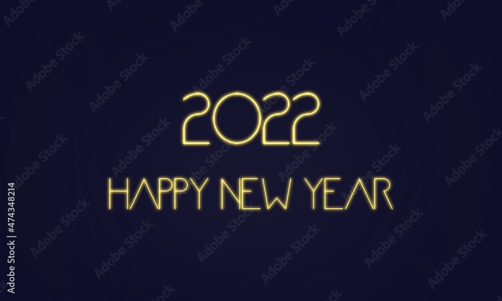 シンプルでお洒落な22年ハッピーニューイヤー背景壁紙素材 紺色 22 Gold Happy New Year On Navy Blue Background Stock Illustration Adobe Stock