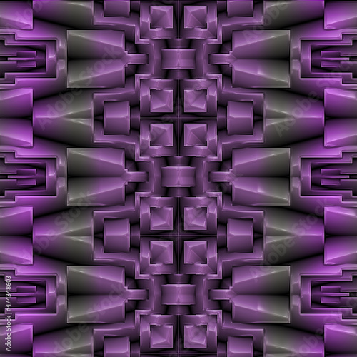 3D Fototapete Schwarze - Fototapete 3d effect - abstract purple black geometric pattern