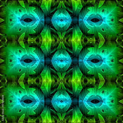 3d effect - abstract green geometric pattern 