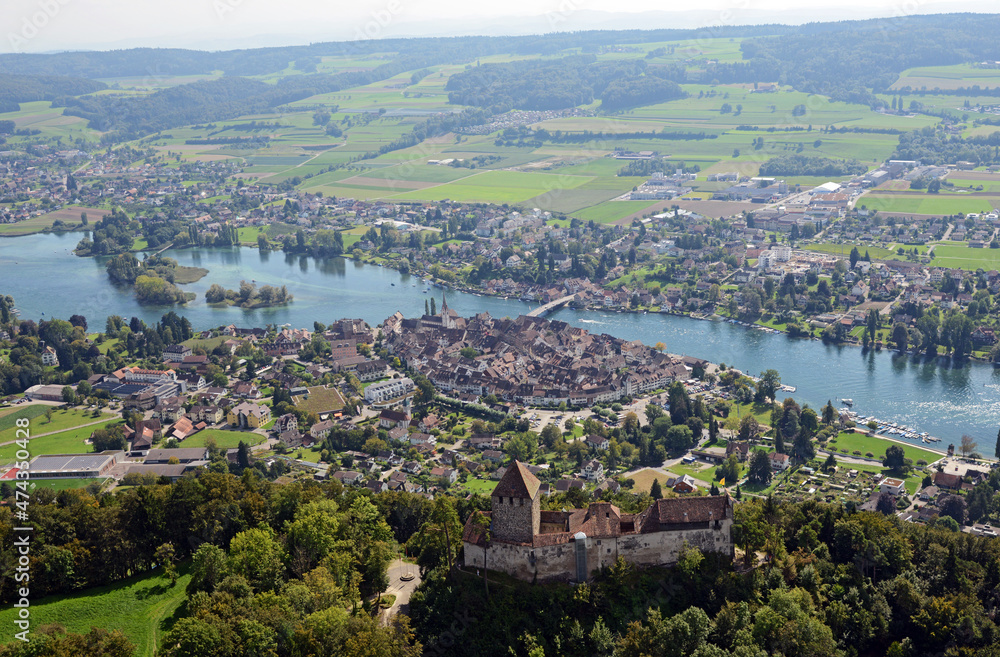 Luftbild von Stein am Rhein, Schweiz