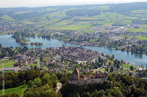 Luftbild von Stein am Rhein, Schweiz