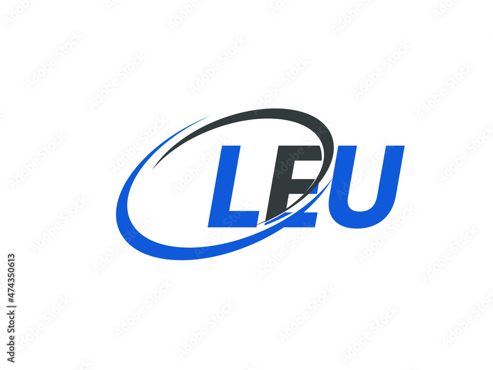 LEU letter creative modern elegant swoosh logo design LEU letter creative modern elegant swoosh logo design