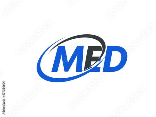 MED letter creative modern elegant swoosh logo design
