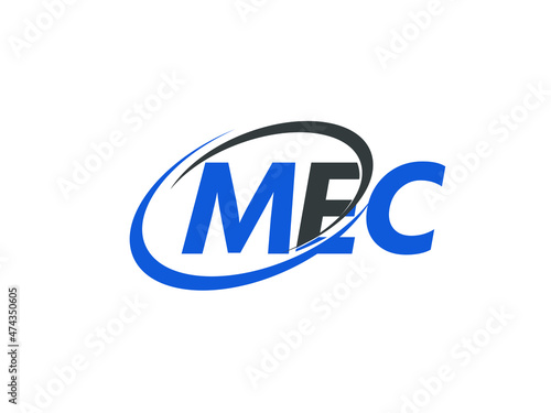 MEC letter creative modern elegant swoosh logo design