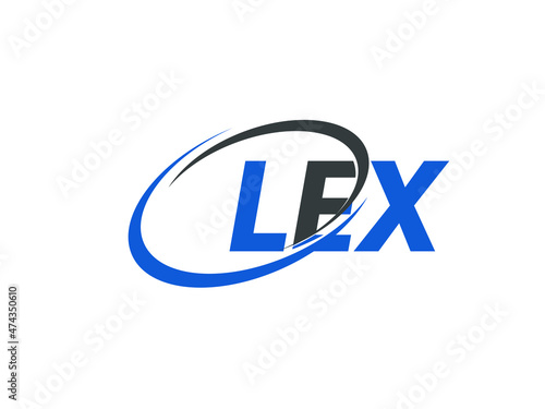 LEX letter creative modern elegant swoosh logo design