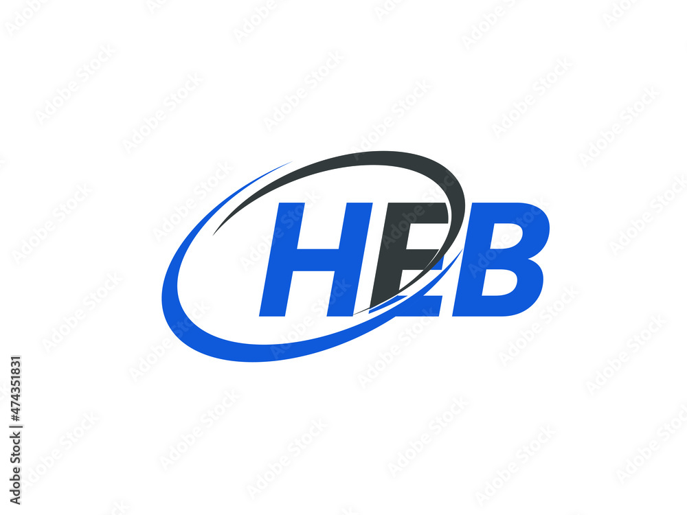 HEB letter creative modern elegant swoosh logo design HEB letter creative modern elegant swoosh logo design