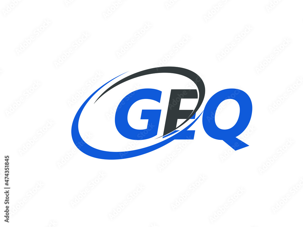 GEQ letter creative modern elegant swoosh logo design GEQ letter creative modern elegant swoosh logo design