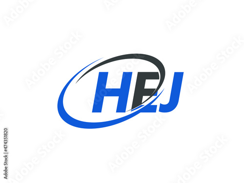HEJ letter creative modern elegant swoosh logo design