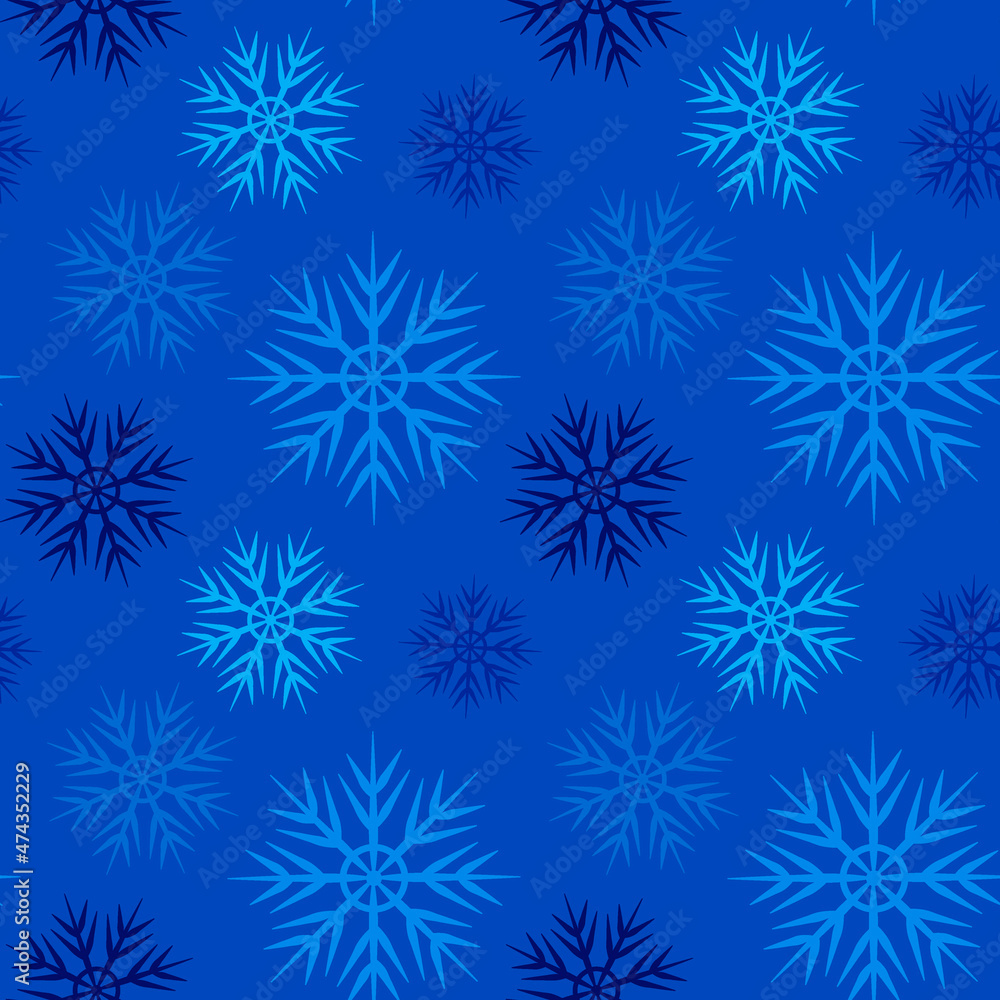 A seamless pattern on a square background is snowflakes. Design element A seamless pattern on a square background is snowflakes. Design element