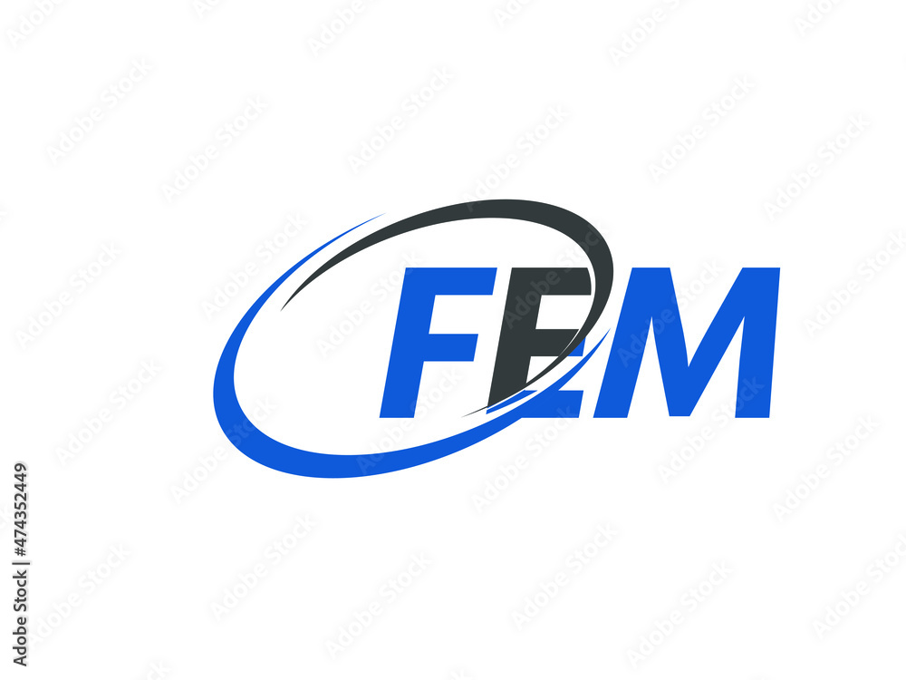 FEM letter creative modern elegant swoosh logo design FEM letter creative modern elegant swoosh logo design