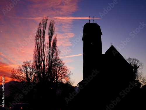 Wallpaper Mural Church St. Michael in Feldkirch-Tisis, Vorarlberg at sunset. Austria Torontodigital.ca