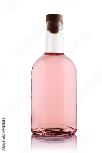 A bottle of pink gin.