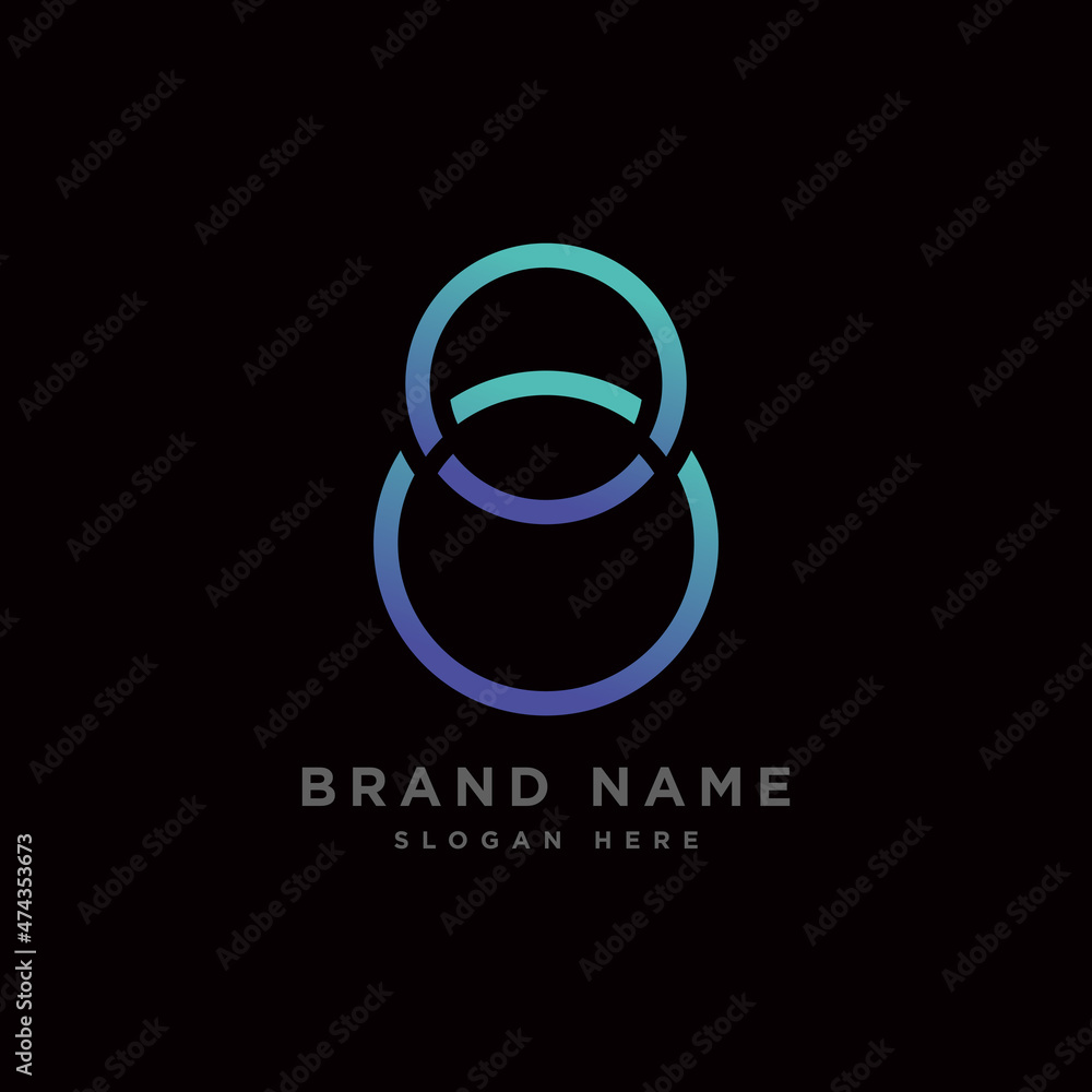 Two circle logo design abstract vector Two circle logo design abstract vector